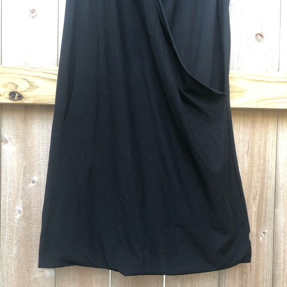 Bryn Walker Dress Size M Black Sleeveless Wrap Front Bamboo Organic Cotton - Picture 3 of 13